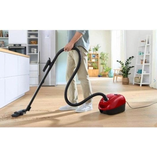 Aspirapolvere con Sacco Bosch Serie 4 BGD38RD1H 600W 4L Microfiltrazione Rosso