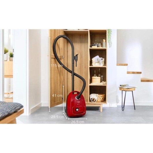 Aspirapolvere con Sacco Bosch Serie 4 BGD38RD1H 600W 4L Microfiltrazione Rosso
