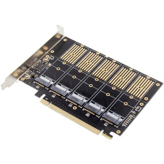 Carte Réseau InLine 76619G PCIe M.2 SATA 6 Gbit/s 5 ports NCQ
