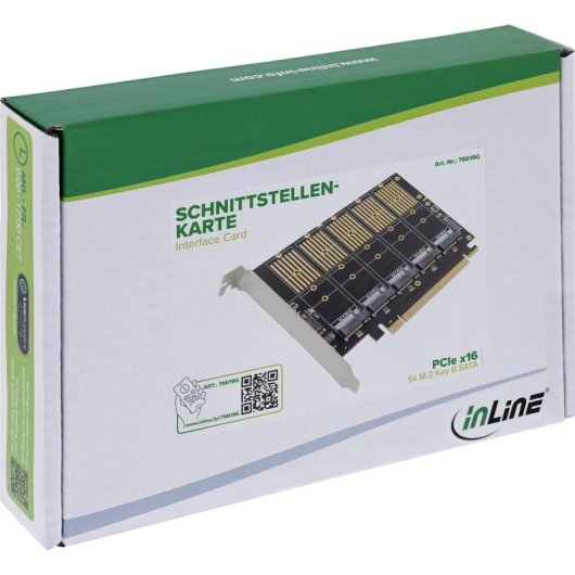 Carte Réseau InLine 76619G PCIe M.2 SATA 6 Gbit/s 5 ports NCQ