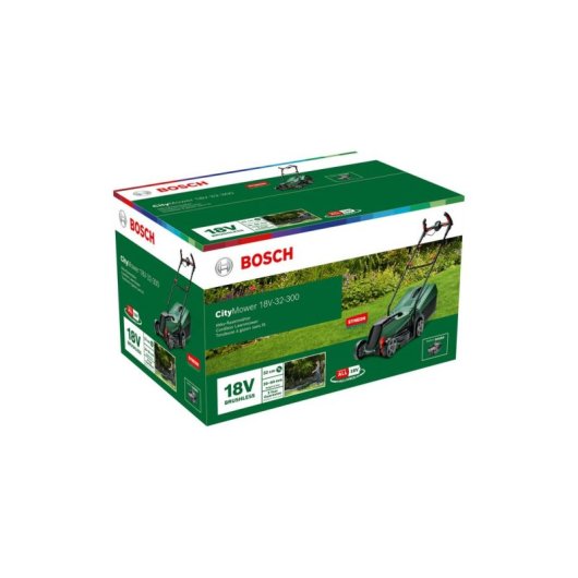 Tondeuse Bosch CityMower 300 m2 32 cm Batterie 18V 4Ah