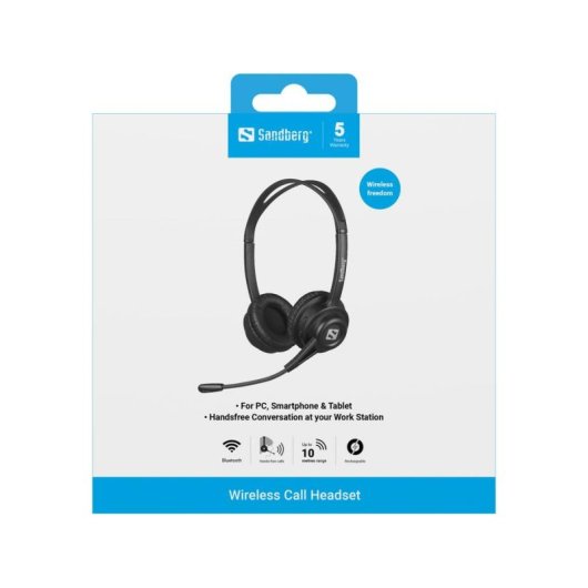 Auriculares Sandberg 126-43 inalámbricos Bluetooth 5.1 para uso diario con micrófono negro