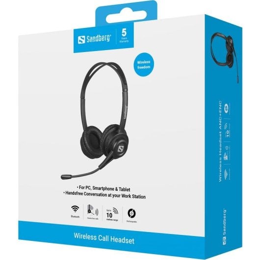 Auriculares Sandberg 126-43 inalámbricos Bluetooth 5.1 para uso diario con micrófono negro