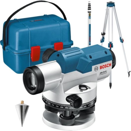 Nível óptico Bosch GOL 32 G 120 m Precisão 1 mm/m Azul Cinza