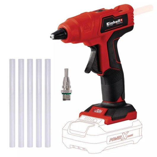 Pistola de silicona caliente Einhell 4522200 Negro/Rojo Batería 18V