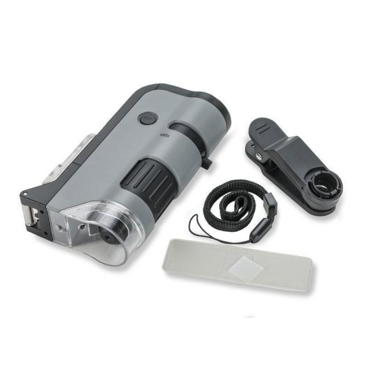 Microscope Carson MICROFLIP 250x Noir Acier Inoxydable Portable