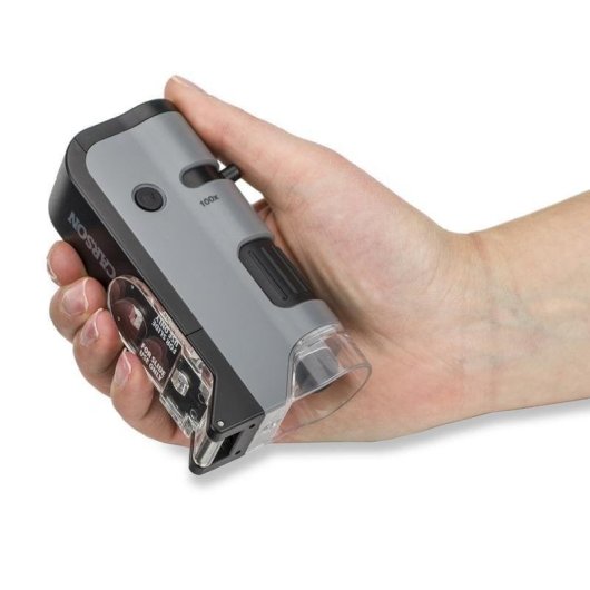 Microscope Carson MICROFLIP 250x Noir Acier Inoxydable Portable