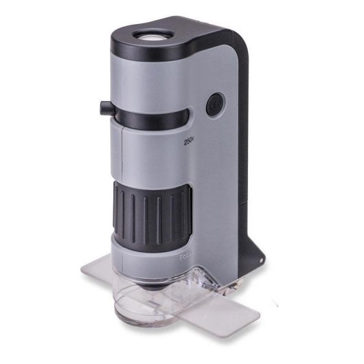 Microscope Carson MICROFLIP 250x Noir Acier Inoxydable Portable