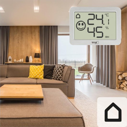 Thermomètre TFA Dostmann 30.5055.02 Digital Hygromètre Intérieur Blanc