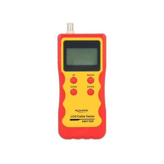 Verificador de cabos Delock 86108 com conectores BNC, RJ-12, RJ-45, USB e ecrã LED