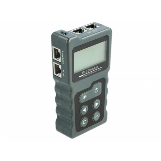 Testador de cabo Delock RJ45 PoE DC LCD portátil