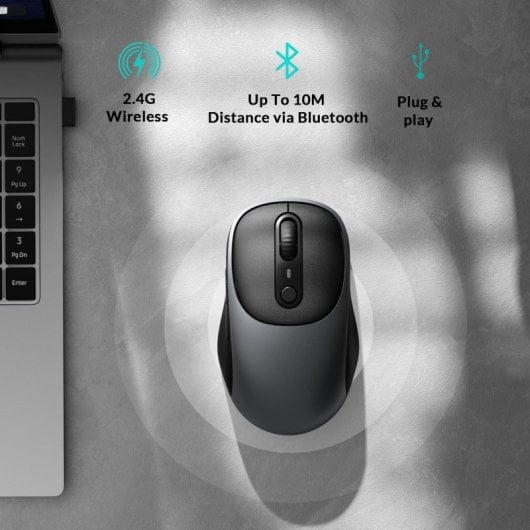 Ratón Keychron BM24 RF Wireless Bluetooth USB Type-C 2400DPI Grau Metallisch