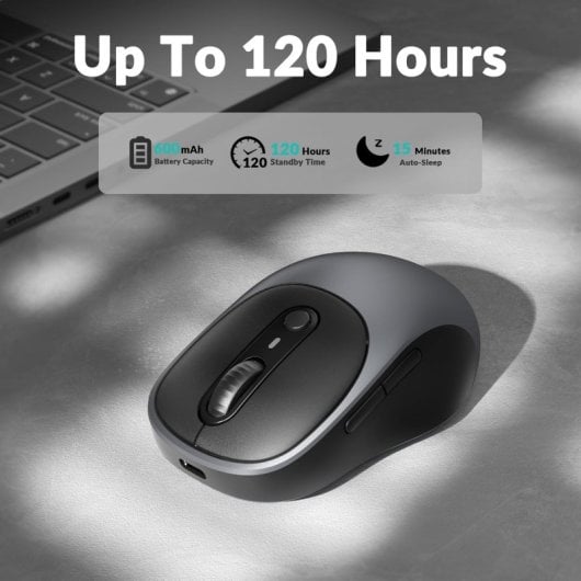 Ratón Keychron BM24 RF Wireless Bluetooth USB Type-C 2400DPI Grau Metallisch