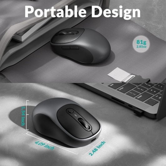 Ratón Keychron BM24 RF Wireless Bluetooth USB Type-C 2400DPI Grau Metallisch