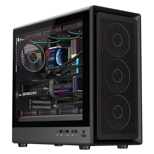 Tour ATX Itek MESHCORE 36B Gaming RGB Verre Trempe USB-C