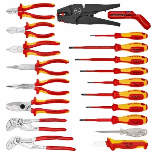 Werkzeugset Knipex 2120 20-teilig ABS 8 Schraubendreher Kabelschneider