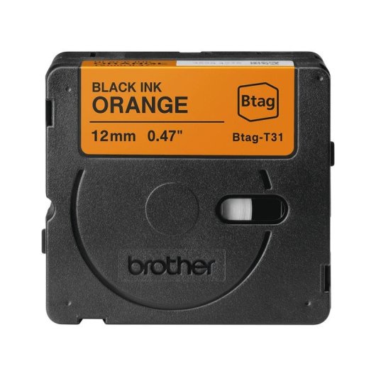 Band Brother BTAG-T31 Schwarz auf Orange 12 mm 4 m