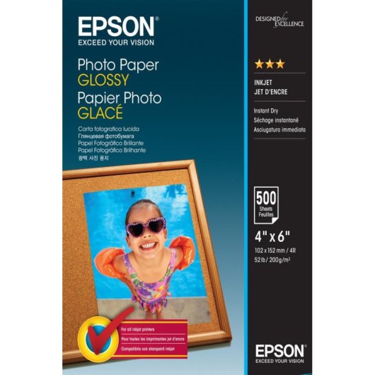 Papier photo Epson Photo Paper Glossy 10x15cm 500 feuilles brillant
