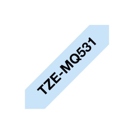 Band Brother TZEMQ531 12 mm Schwarz auf Blau Laminiert