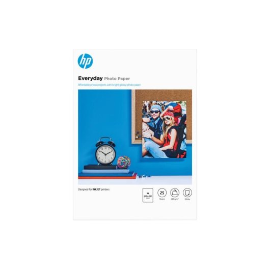 Papel fotográfico HP Everyday A4 25 folhas brilho