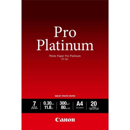 Papier photo Canon Pro Platinum A4 300 g/m² 20 feuilles