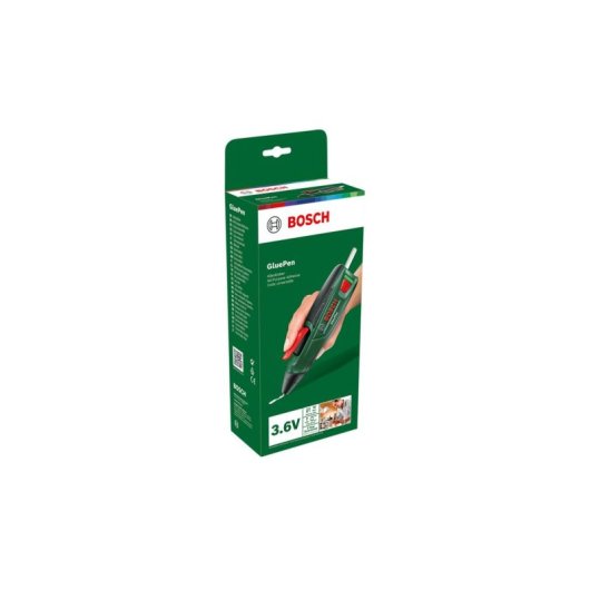 Bolígrafo de Pegamento Bosch GluePen Negro/Verde/Rojo para Materiales Diversos