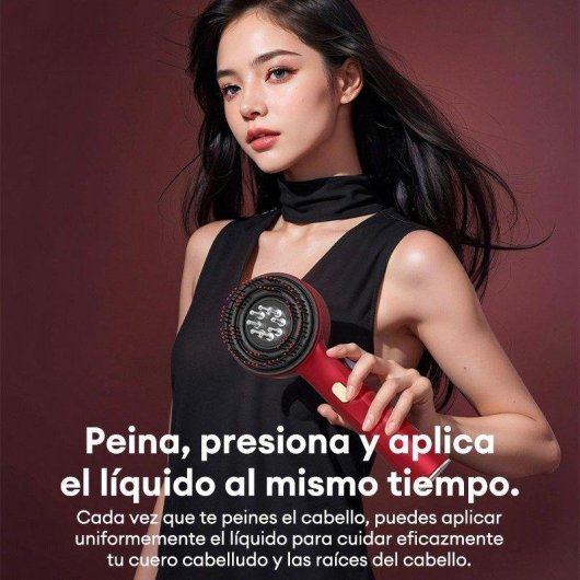 Peine Paxa con Cojín de Aire y Masaje Tres Modos Rojo