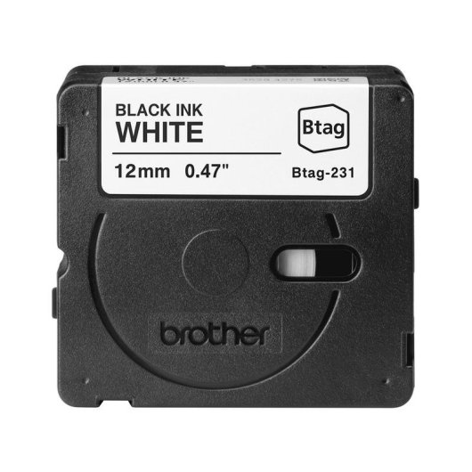 Ruban d'étiquetage Brother BTAG-231 Noir sur blanc 12 mm 4 m