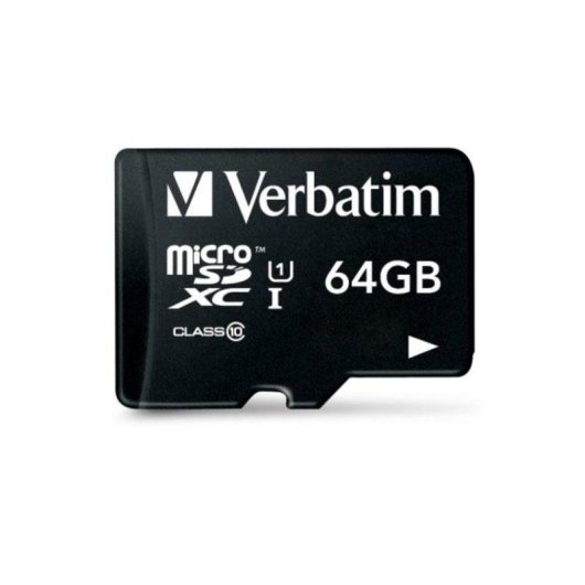 Scheda Verbatim Premium 64 GB MicroSDXC Classe 10 UHS-I V10 90 MB/s Nera