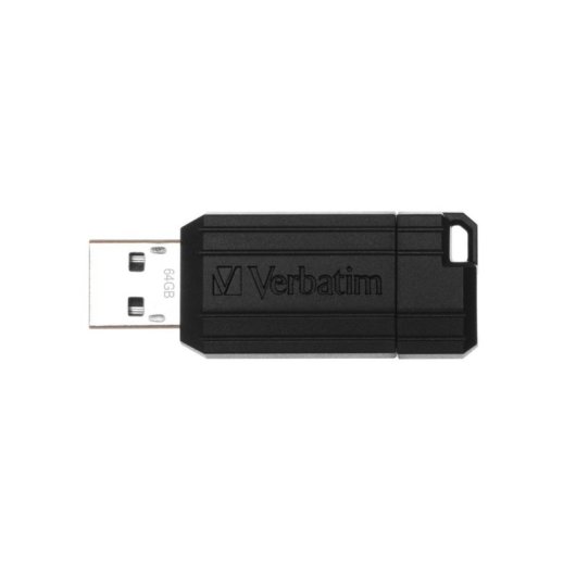 Unidad USB Verbatim PinStripe 64 GB Negra con Protección por Contraseña
