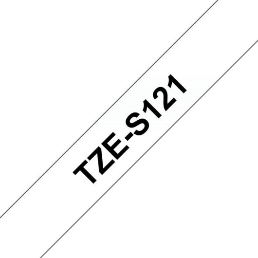 Band Brother TZE-S121 Laminiert 9 mm 8 m Schwarz auf Transparent