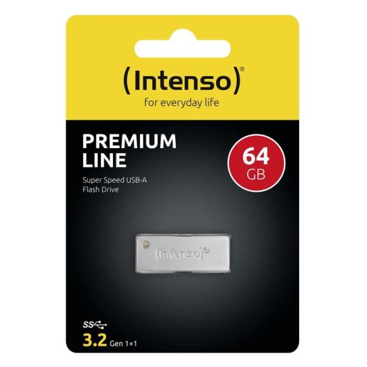 Memoria USB Intenso Premium Line 64 GB USB 3.2 Gen 1 Plata sin tapa