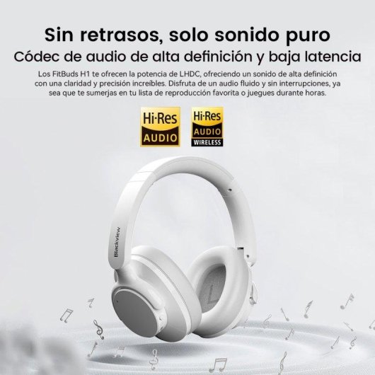 Auriculares Blackview FitBuds H1 sem fios Bluetooth com Cancelamento de Ruído Gaming Preto