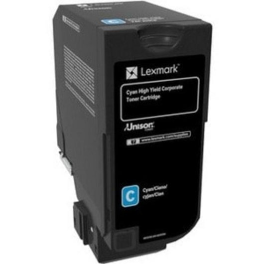Cartucho de Tóner Lexmark 74C2HCE 12000 Páginas Cian Alta Capacidad