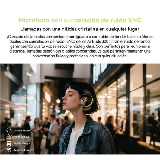 Auriculares Blackview AirBuds 300 sem fios Bluetooth 6.0 IPX5 Clip Bege