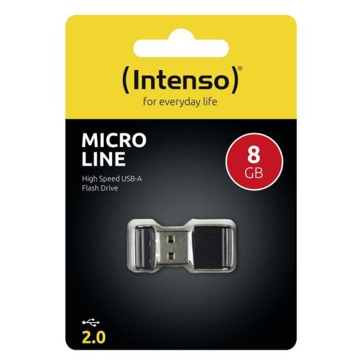 Memoria USB Intenso Micro Line 8 GB USB 2.0 Negra compacta