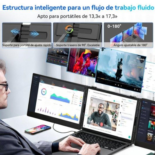 Monitor Blackview DCM6 Pro 14" FullHD IPS 60Hz Ultrafino Altavoz Dual USB-C Luz azul