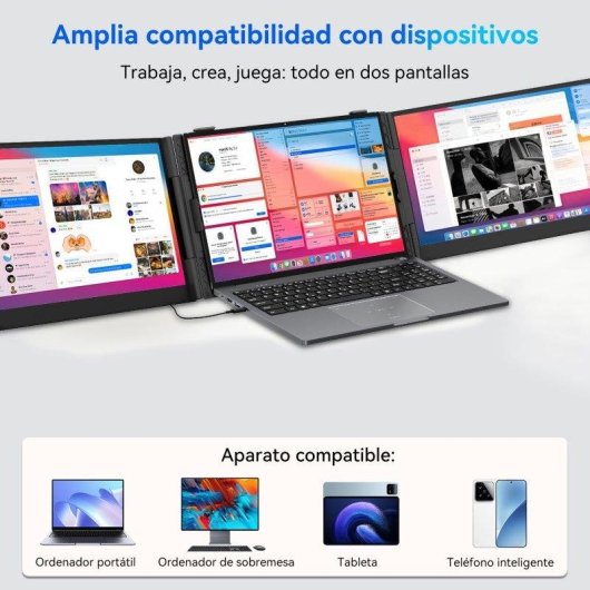 Monitor Blackview DCM6 Pro 14" FullHD 60Hz IPS Ultrafino Dual USB-C Altavoz certificado TÜV soporte