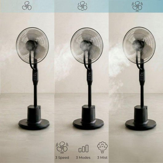 Ventilador de pie nebulizador InnovaGoods Sprair 3 intensidades mando a distancia