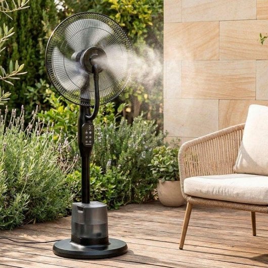 Ventilador de pie nebulizador InnovaGoods Sprair 3 intensidades mando a distancia