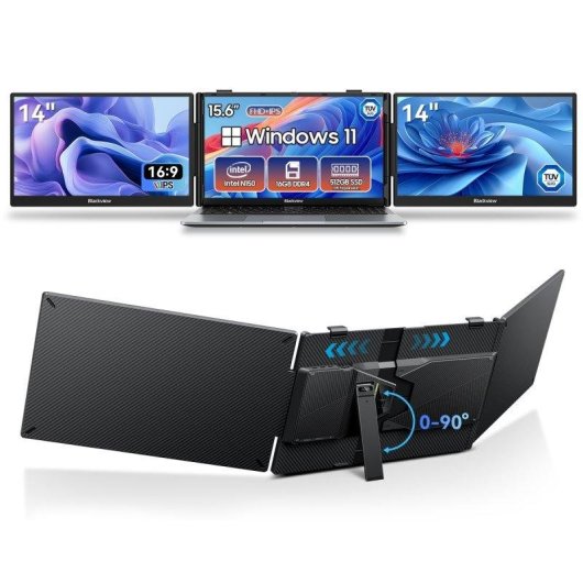 Monitor Blackview DCM5 14" FullHD IPS 60Hz Portátil USB-C Altavoz Integrado Carga Inversa Brillo Mejorado