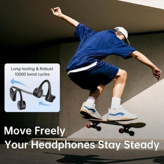 Auriculares Kinglucky X7 sem fios Bluetooth 5.4 condução óssea desportivos IPX5 pretos