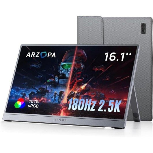 Monitor Arzopa Z3FC 16,1" QHD 180Hz IPS Portátil USB-C Mini HDMI Soporte Integrado