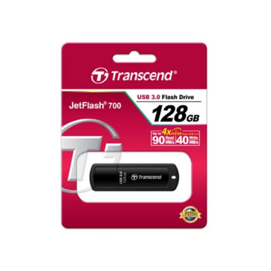 USB-Stick Transcend JetFlash 700 128GB USB 3.2 Gen 1 Schwarz