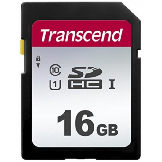 Scheda Transcend SD 16GB UHS-I Classe 10 V30 Nera Resistente