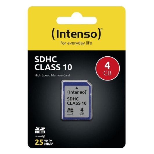 SDHC-Karte Intenso 4GB Class 10 25 MB/s Stoßfest Schwarz