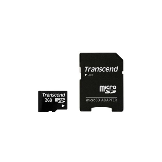 Tarjeta MicroSD Transcend TS2GUSD 2 GB Negra con Adaptador SD
