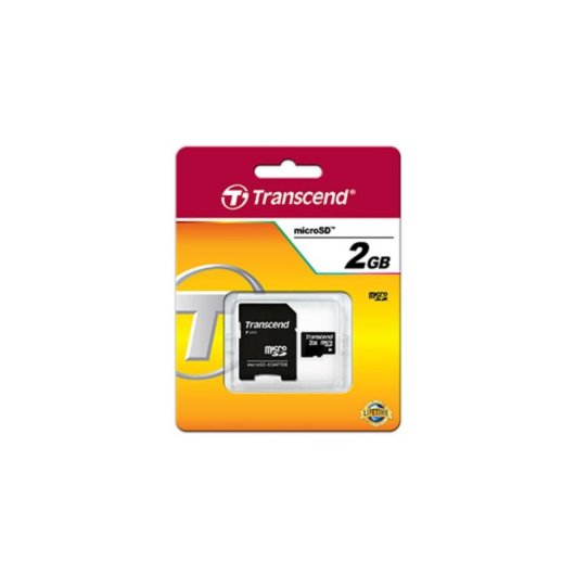 Tarjeta MicroSD Transcend TS2GUSD 2 GB Negra con Adaptador SD