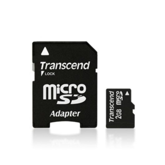 Tarjeta MicroSD Transcend TS2GUSD 2 GB Negra con Adaptador SD