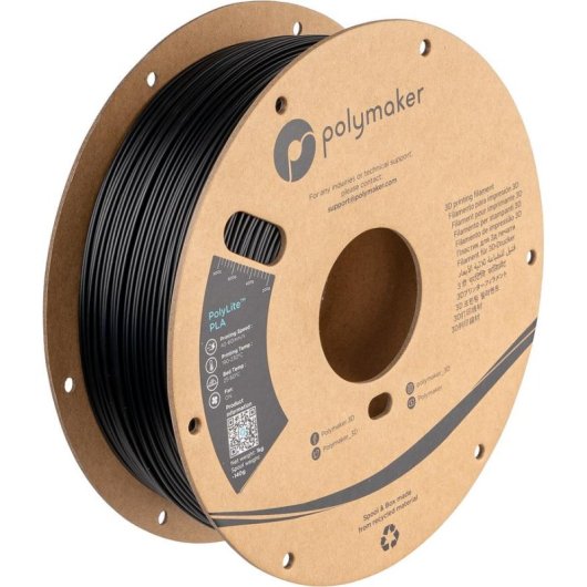 Filamento PLA Polymaker PA02037 Negro 1,75 mm 3 kg Alta Calidad